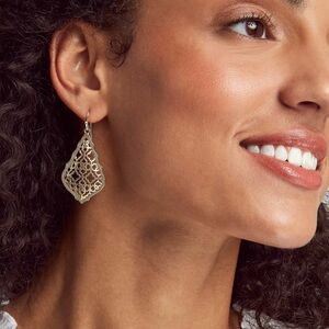 Kendra Scott Gold Drop Earrings Addie Gold Drop Earrings in Gold Filigree Mix